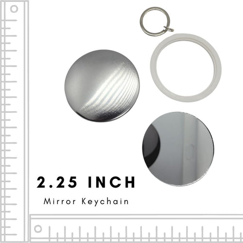 2.25 Inch Mirror Keychain Blank Back for customizing