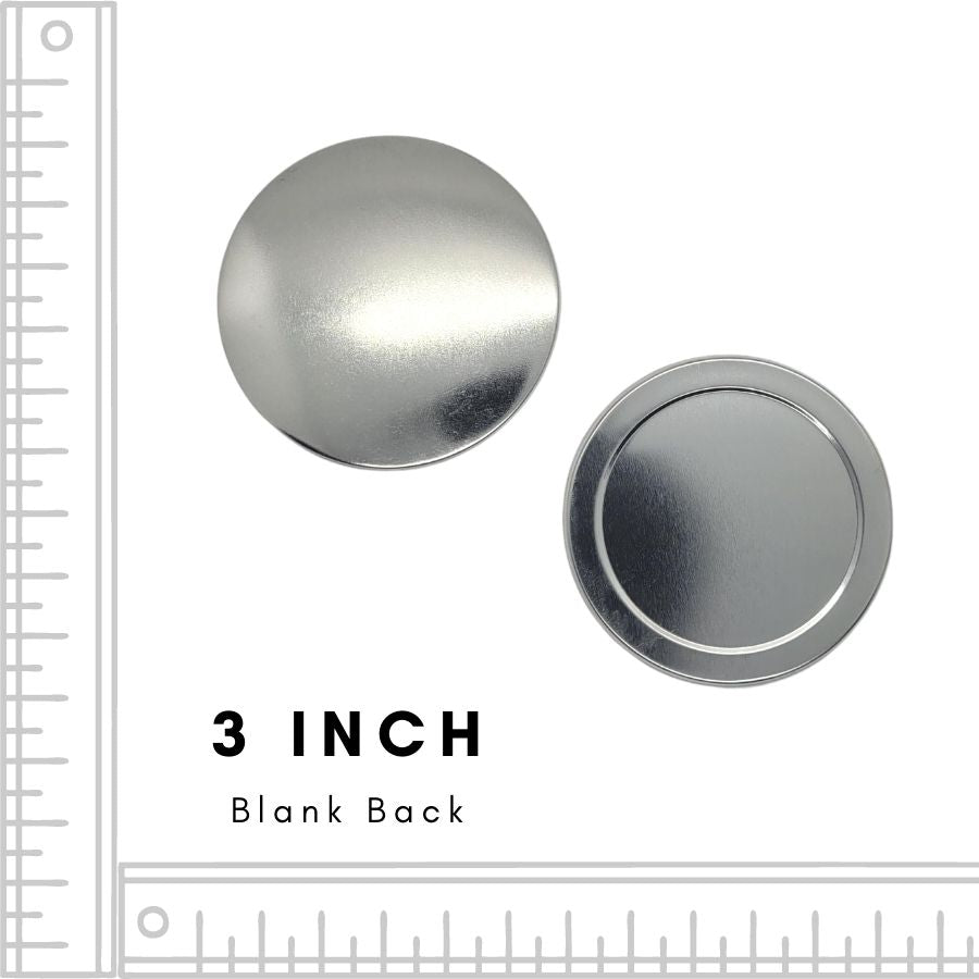 3 Inch Flat Back Button