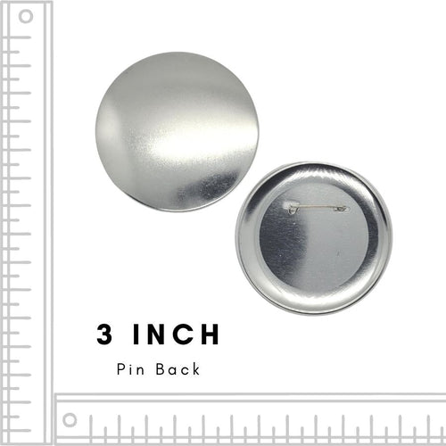 3 inch pin back button blank for customizing pins