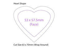 Load image into Gallery viewer, Heart 2 x 2.25 Inch Flat Back Button
